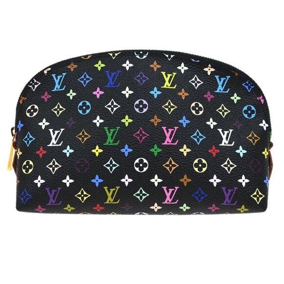 Louis Vuitton Black Monogram Multicolor Pochette Cosmetic M47355 CA4152 124956 - Picture 1 of 12